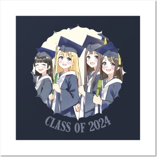 Anime Girls Graduating Class 2024 Posters and Art
